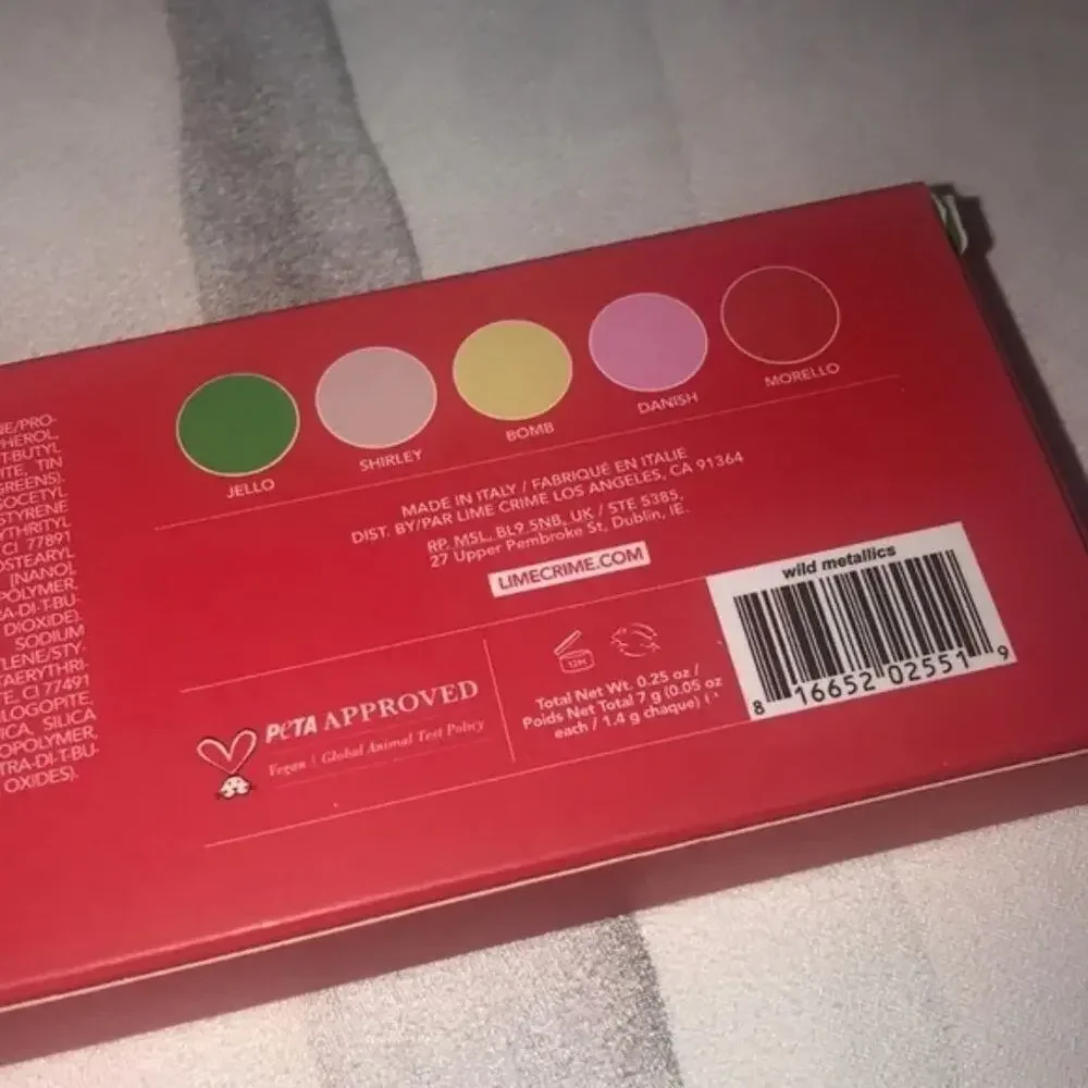 Lime Crime Wet‎ Cherry Wild Metallics Eyeshadow Palette - NEW IN BOX